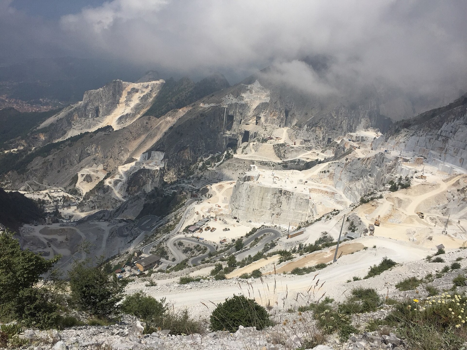 Marble quarry landscape in Carrara, Italy.